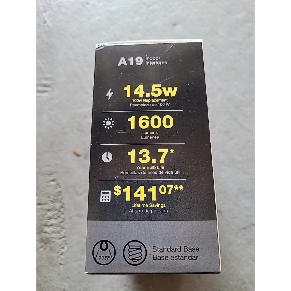 Utilitec LED 100W Soft White 2 Pack Dimmable 1600 Lumens Using 14.5W‎ Light Bulb